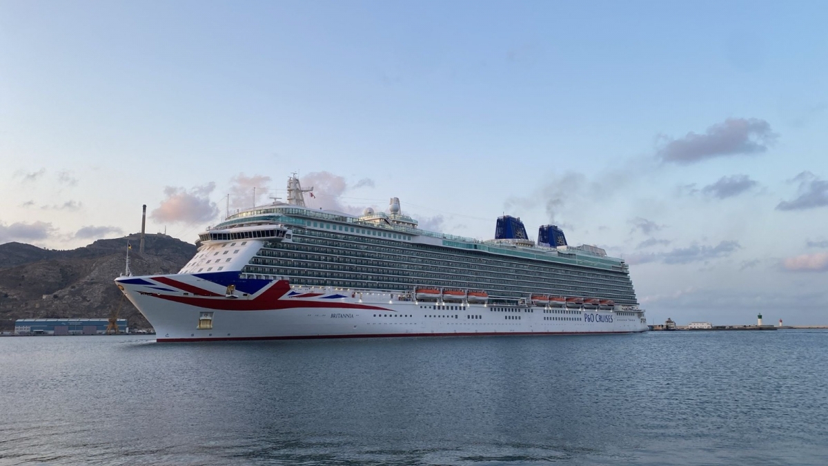 El crucero Britannia, joya de la corona de la P&O Cruises, regresa a Cartagena con 3.600 turistas