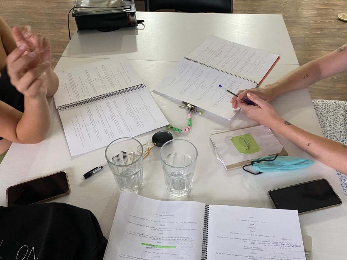 Mesa de trabajo de Luna Valle en agosto