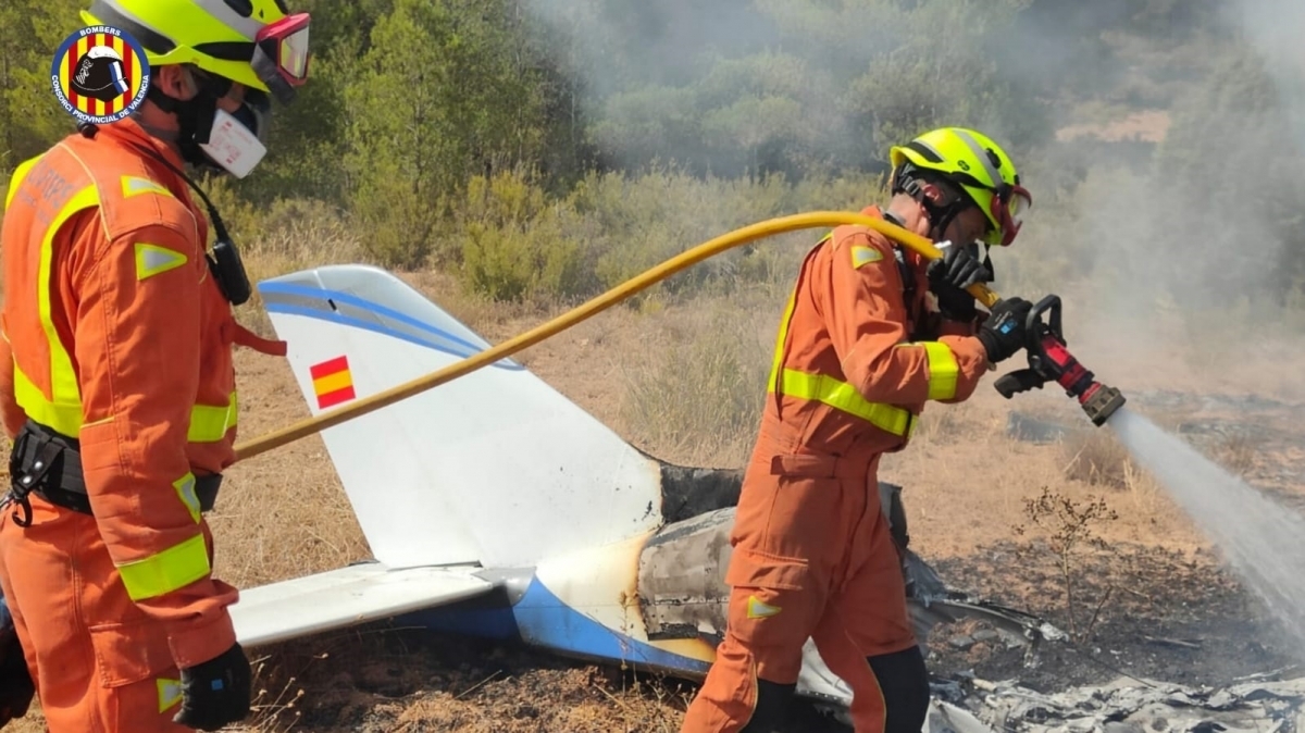 Aviación Civil investiga el accidente de avioneta en Requena, con los cuerpos ya identificados