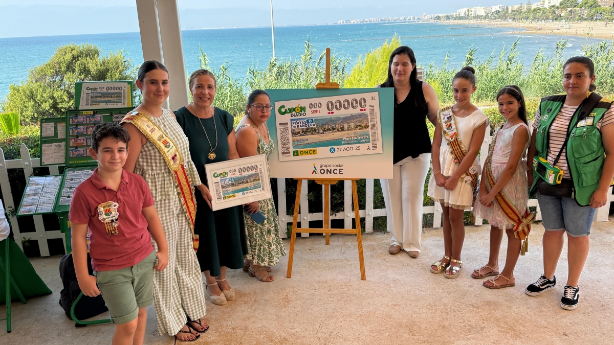 Benicàssim, presente en los cupones de la ONCE: cinco millones difunden la imagen de la playa Els Terrers