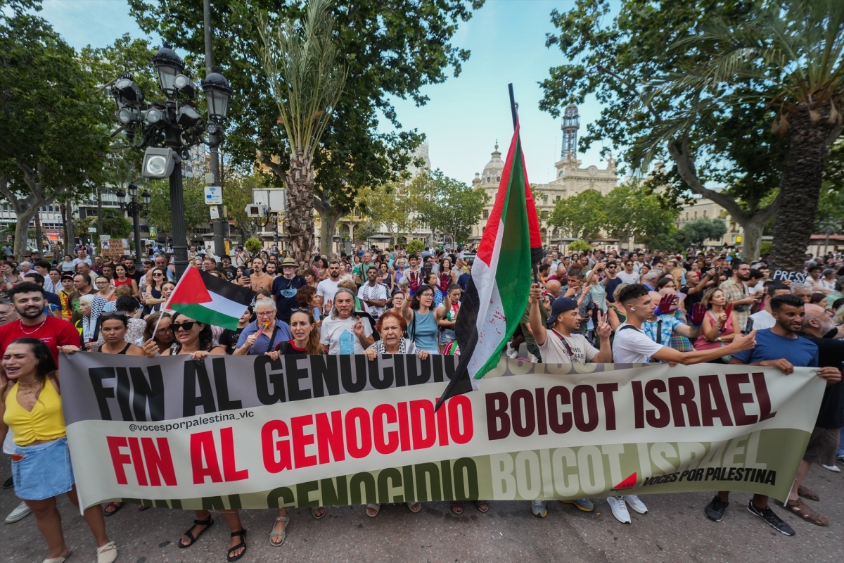 Una protesta clama en València por el fin del genocidio en Gaza: 