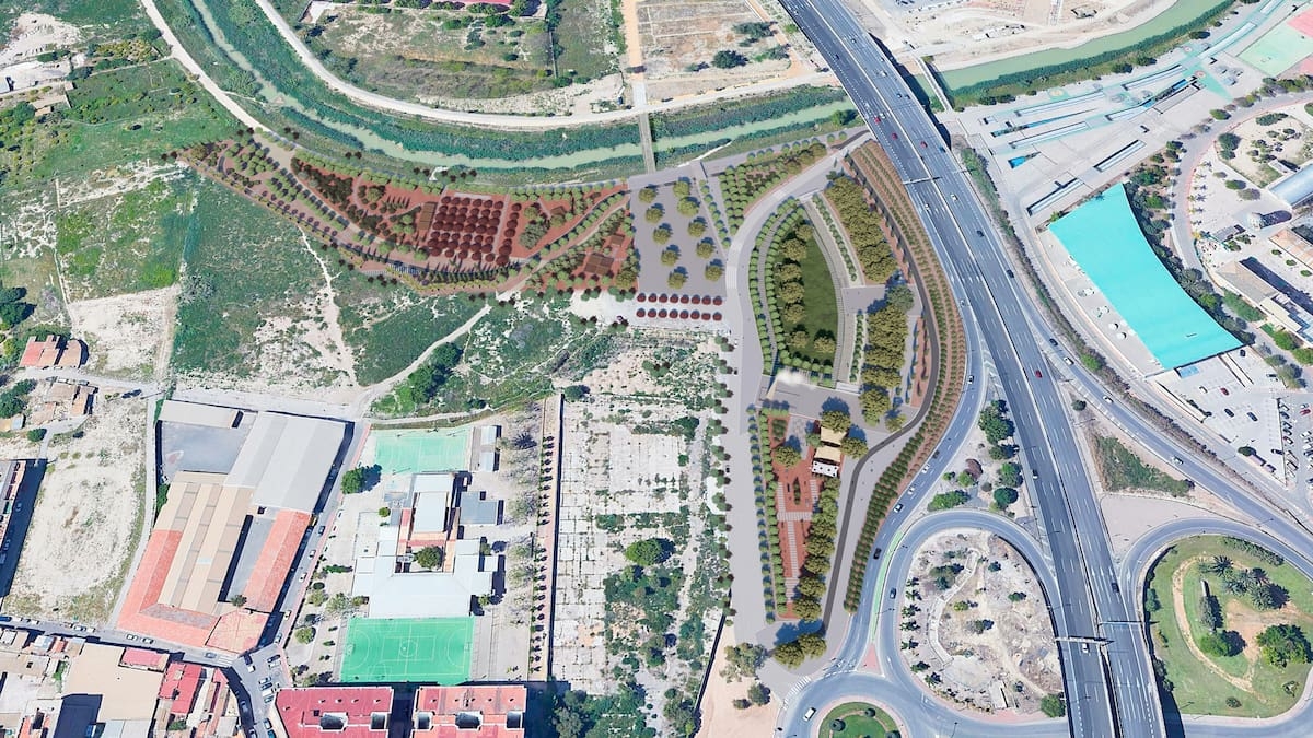 Huermur denuncia que el Parque Metropolitano Oeste mantendrá entubada la acequia Almohajar