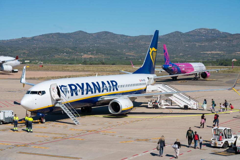 Una aeronave de Ryanair en el aeropuerto de Castellón. - 
