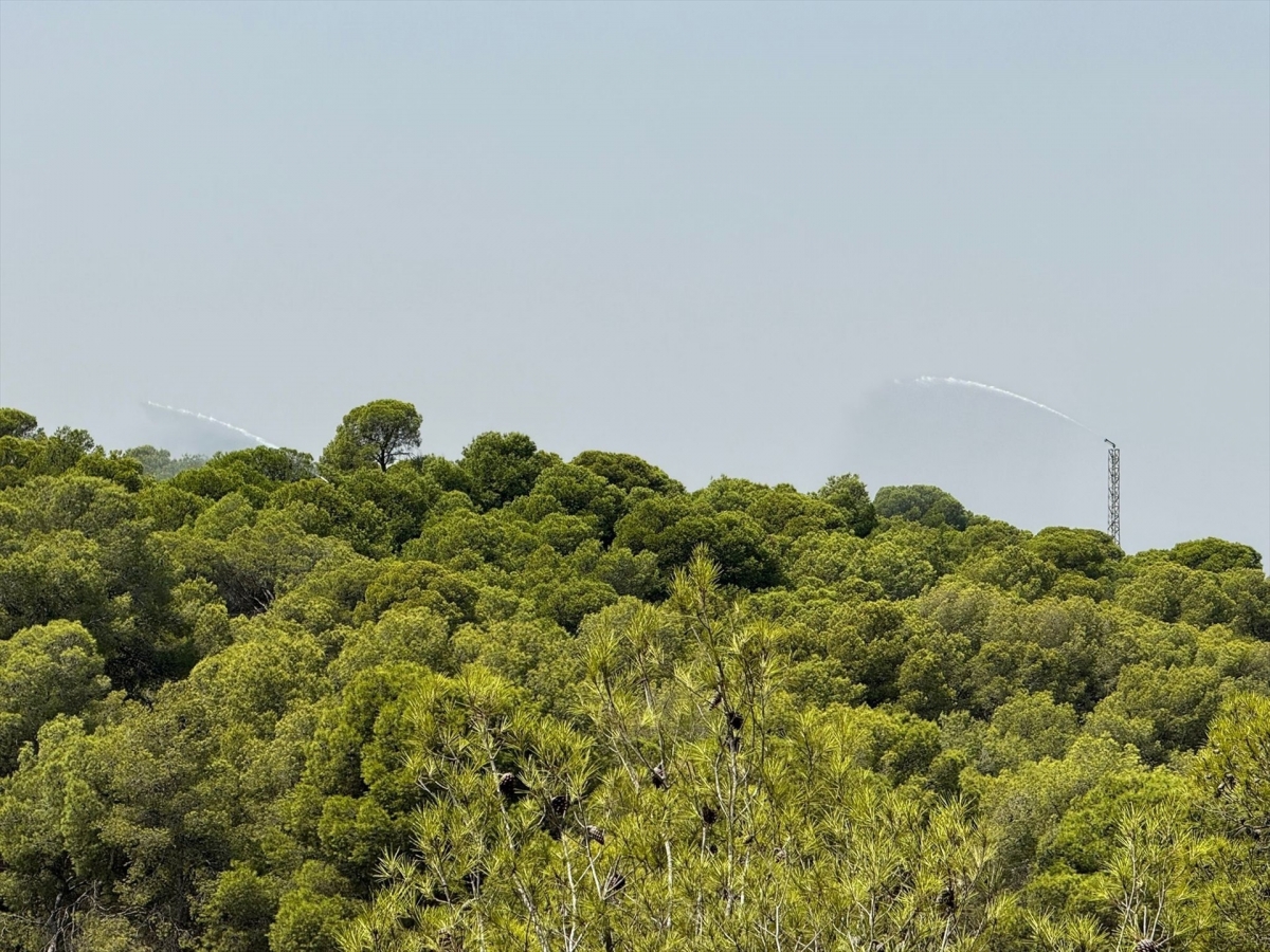 Torrent enciende los cañones de agua manuales del Vedat (Sideinfo) para garantizar la seguridad del paraje natural. - Foto: TORRENT
