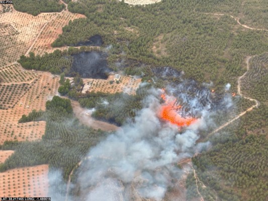 Los bomberos estabilizan el fuego y controlan los incendios de Abarán, Cieza y Moratalla