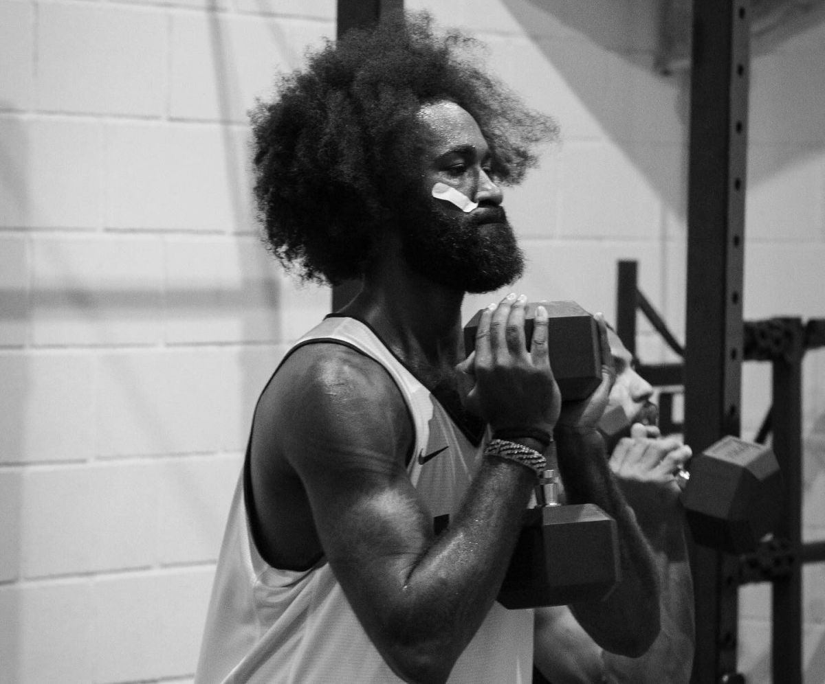 Howard Sant-Roos machándose en el gimnasio tras las vacaciones. - Foto: UCAM CB