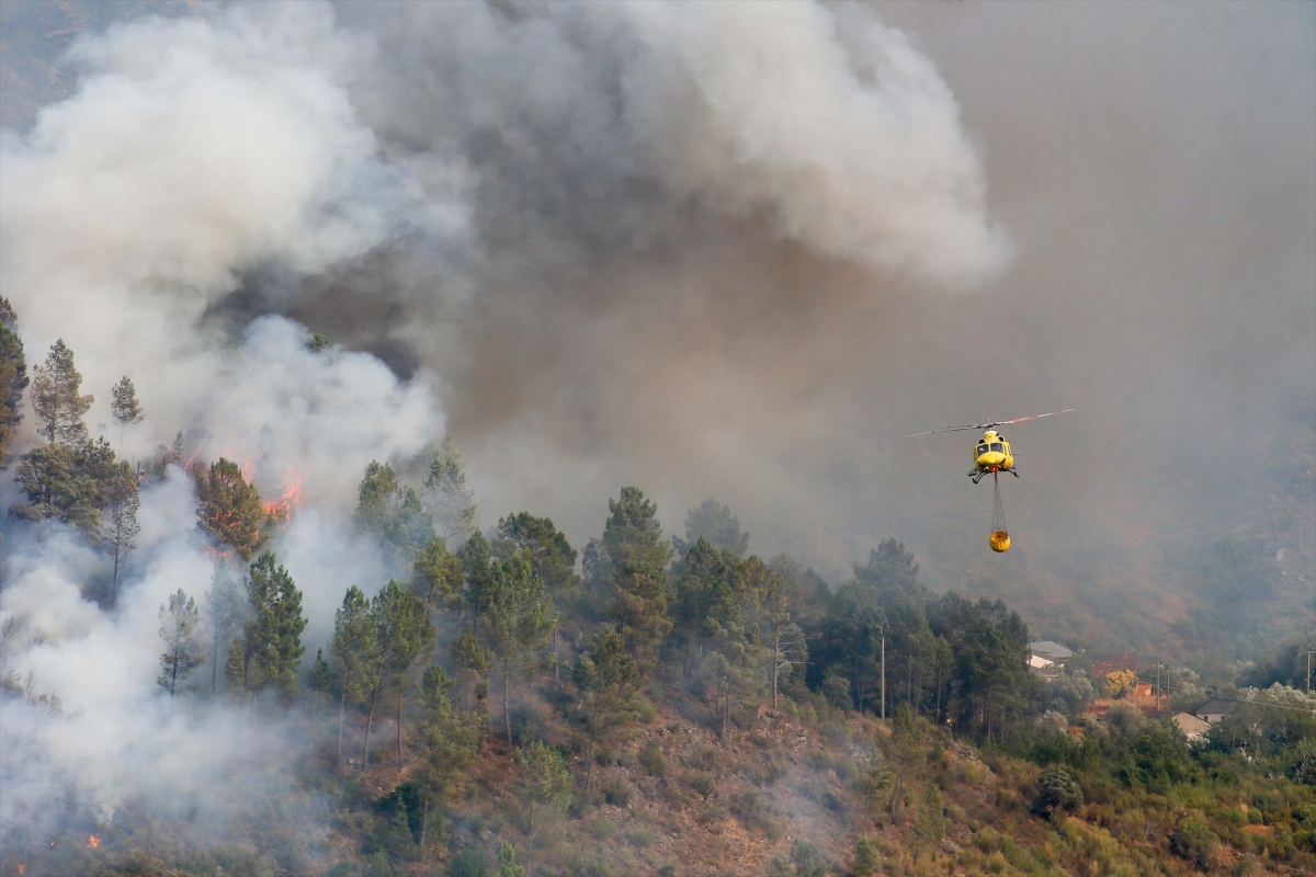 Vista aérea tras el incendio, a 20 de agosto de 2025, en Laza, Ourense.