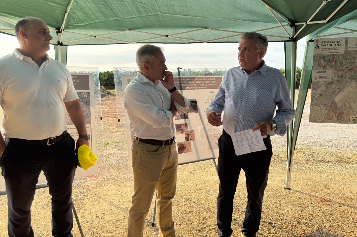 Las obras para modernizar la Acequia Real del Júcar beneficiarán a más de 500 regantes