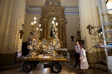 Burriana trabaja en la restauración de la peana de Sant Blai, un símbolo identitario de la ciudad