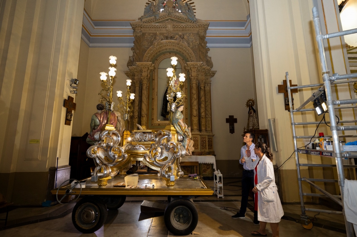 Burriana trabaja en la restauración de la peana de Sant Blai, un símbolo identitario de la ciudad