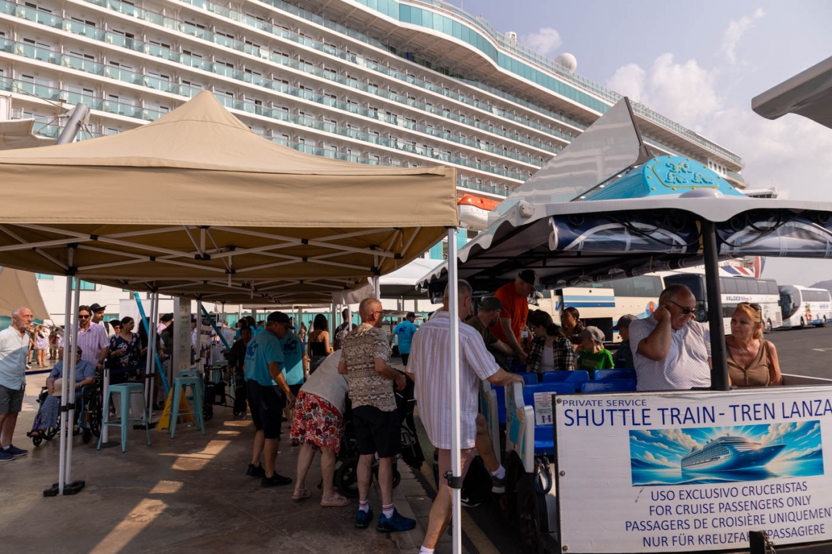Un grupo de cruceristas, a su llegada a la terminal marítima de Alicante.