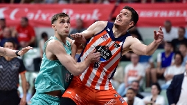 El UCAM Murcia CB, representado en el Eurobasket por Raieste y Falk