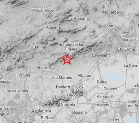 Hondón de los Frailes 'tiembla' tras registrarse un terremoto de 2,2 grados