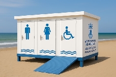 La Playa de las Delicias de Águilas contará con aseos prefabricados desde septiembre: el contrato se ha adjudicado por cerca de 94.000 euros