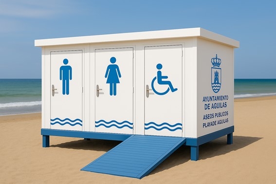 La Playa de las Delicias de Águilas contará con aseos prefabricados desde septiembre: el contrato se ha adjudicado por cerca de 94.000 euros
