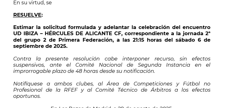 Resolución federativa - Foto: PLAZA