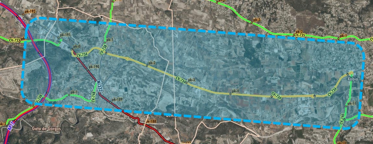 La Generalitat licita el proyecto para mejorar la carretera que une Gata con Xàbia
