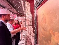Arrancan las obras de rehabilitación en la fachada lateral de la iglesia de San Bartolomé de Murcia para frenar su deterioro