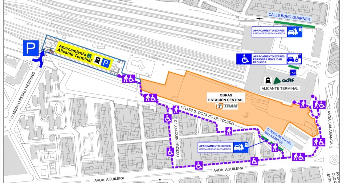 El plano del nuevo acceso al parking. - El plano del nuevo acceso al parking.