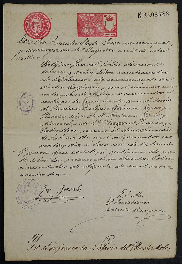  - Fuente: ARCHIVO PROVINCIAL DE MURCIA