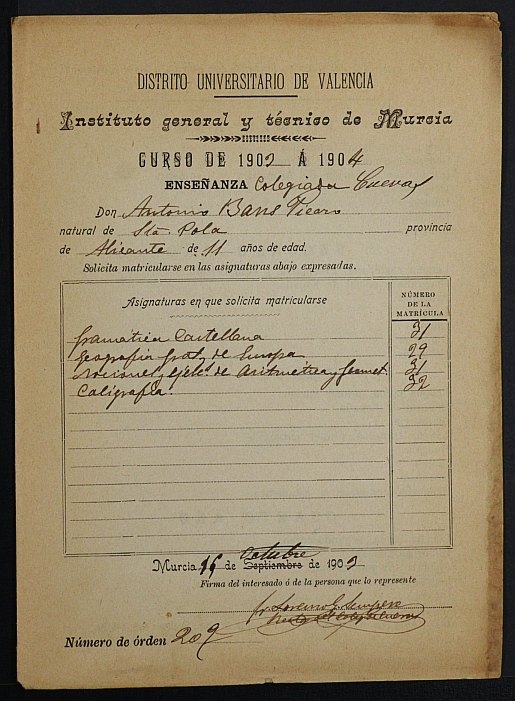  - Fuente: ARCHIVO PROVINCIAL DE MURCIA