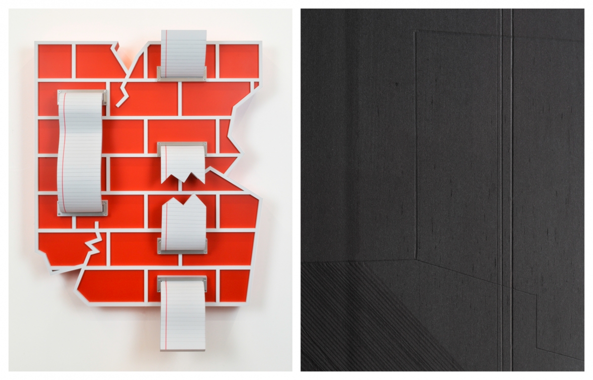 Obra de Liam Fallon (izquierda) y Lluc Margrau (derecha)