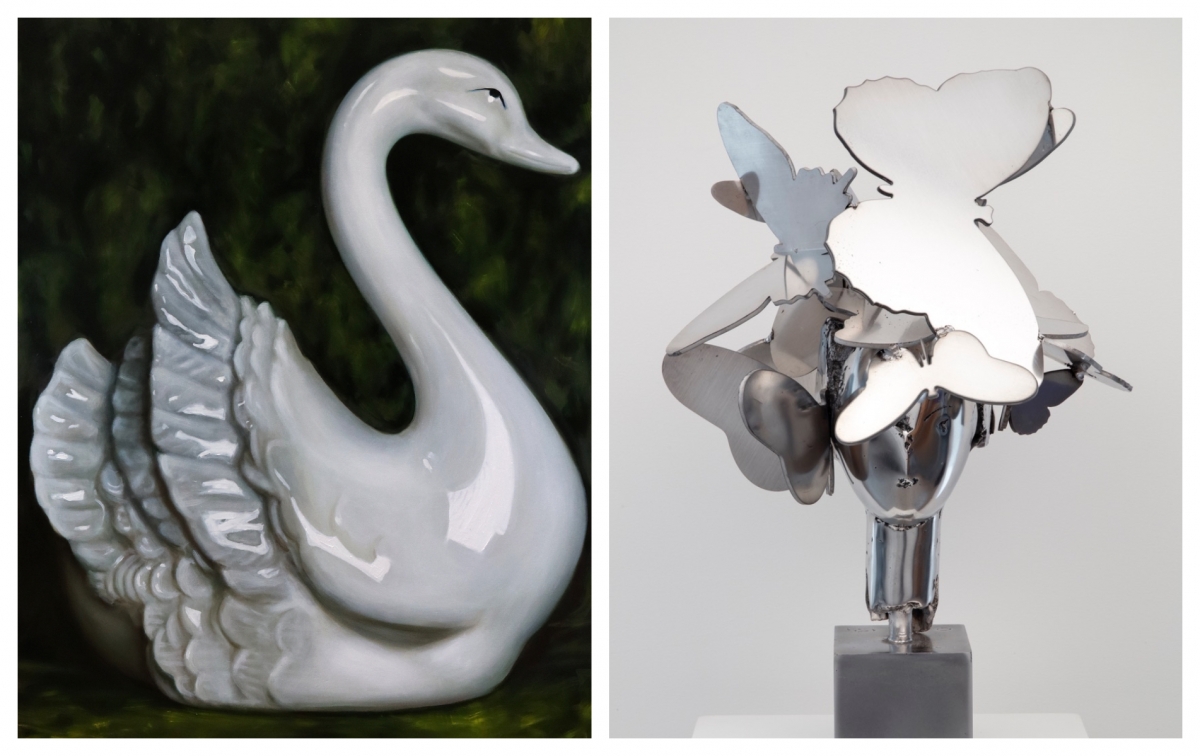 Obra de Antonio Ovejero (izquierda) y Manolo Valdés (derecha)