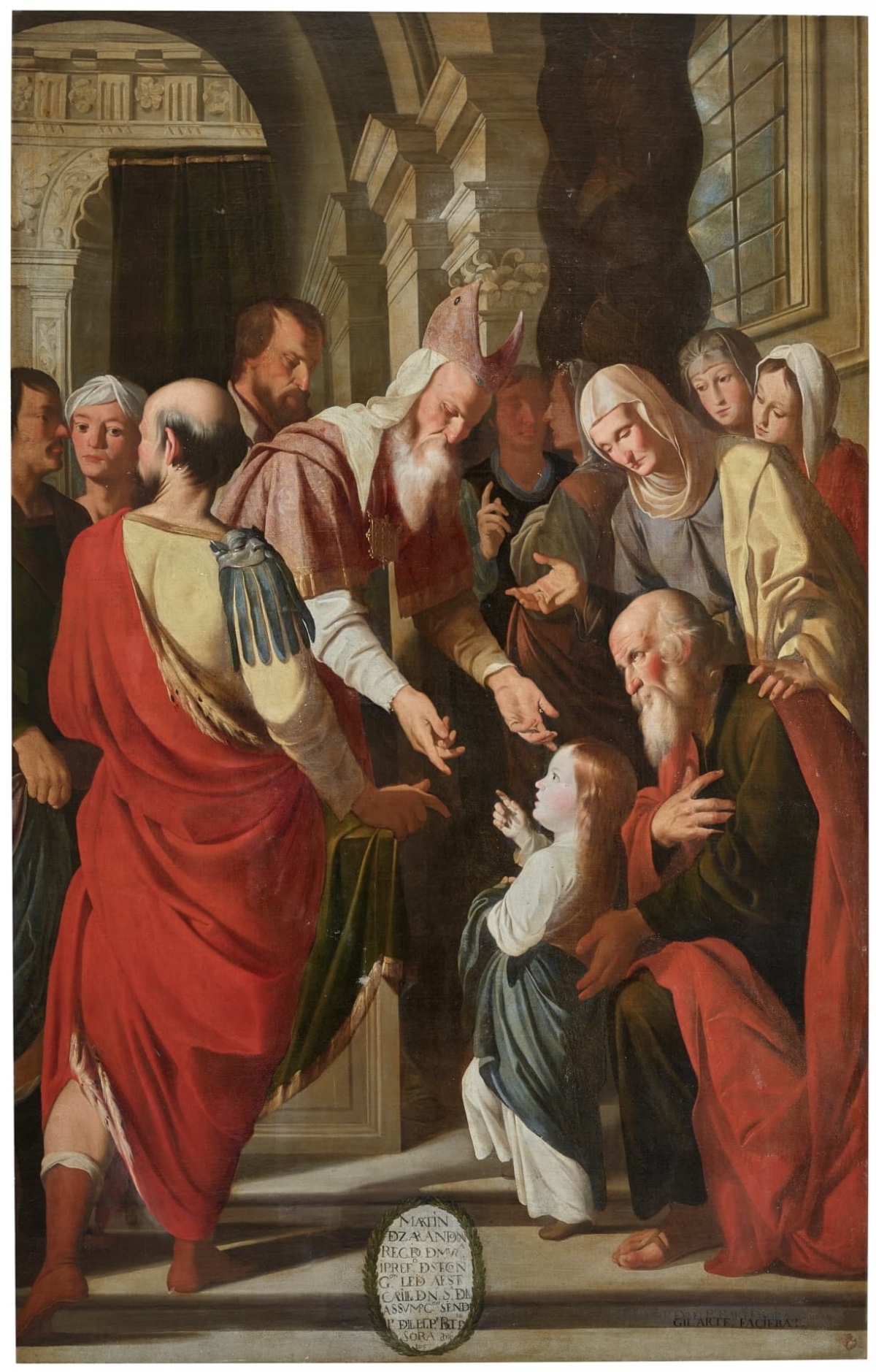 Cuadro Presentación de la Virgen en el templo, de Mateo Gilarte - Cuadro Presentación de la Virgen en el templo, de Mateo Gilarte