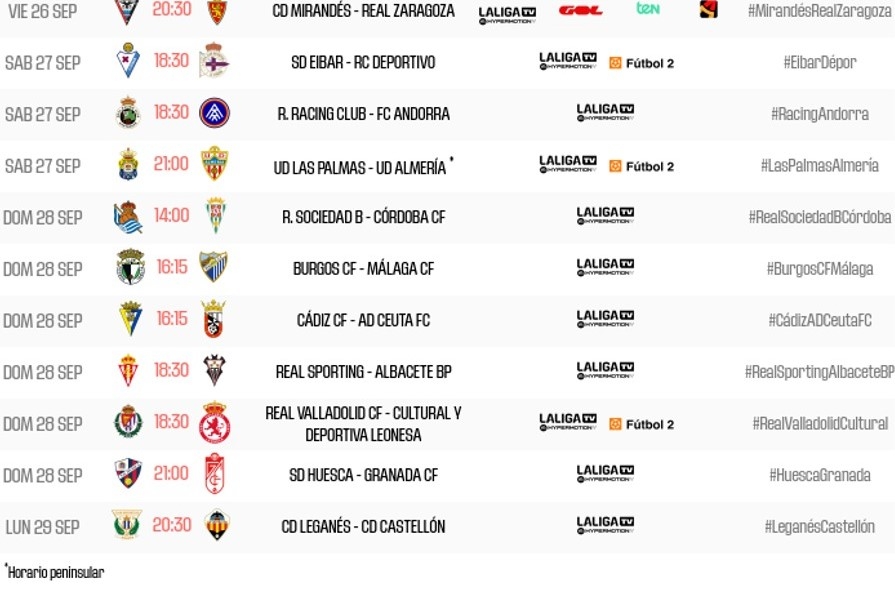 El Castellón visitará al Leganés el lunes 29 de septiembre a las 20.30