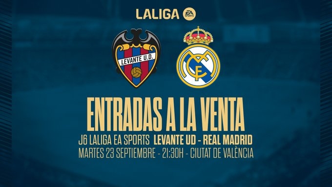Las entradas para el Levante-Real Madrid, a la venta con un precio de entre 95 y 265 euros