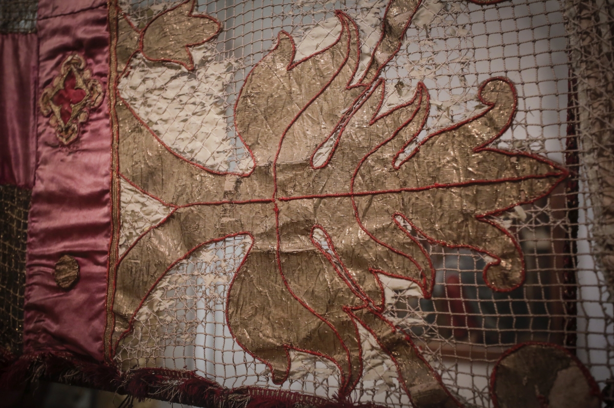 Imagen de primer plano de la Senyera.