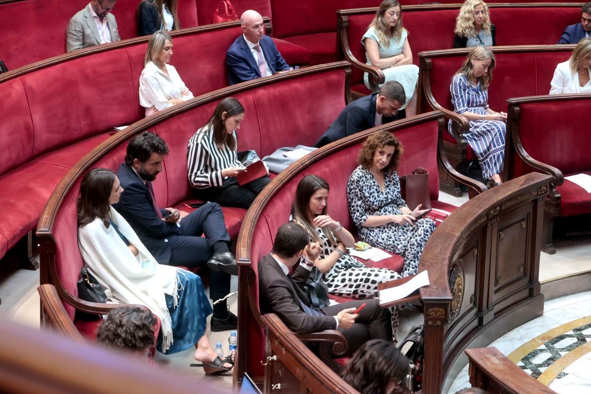 El grupo municipal socialista durante el debate. - Foto: AYUNTAMIENTO DE VALÈNCIA El grupo municipal socialista durante el debate.