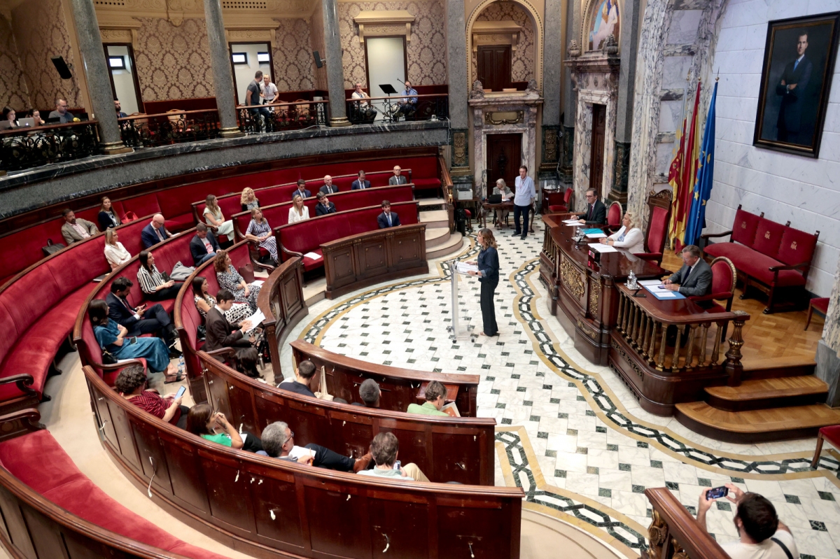 Imagen del hemiciclo municipal durante el debate - Foto: AYUNTAMIENTO DE VALÈNCIA Imagen del hemiciclo municipal durante el debate