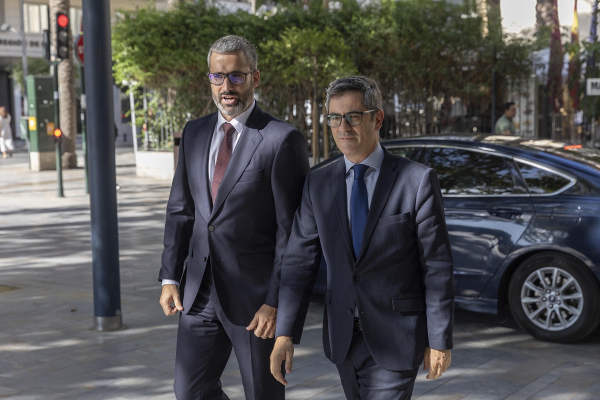 Francisco Lucas y el ministro Félix Bolaños, en Murcia.