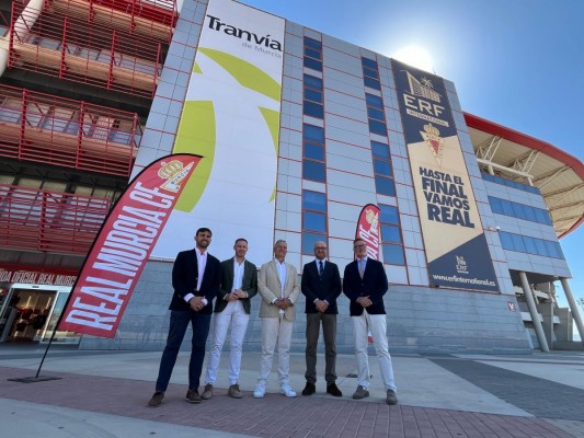 El tranvía reforzará con tres expediciones adicionales el servicio cuando haya partidos del Real Murcia