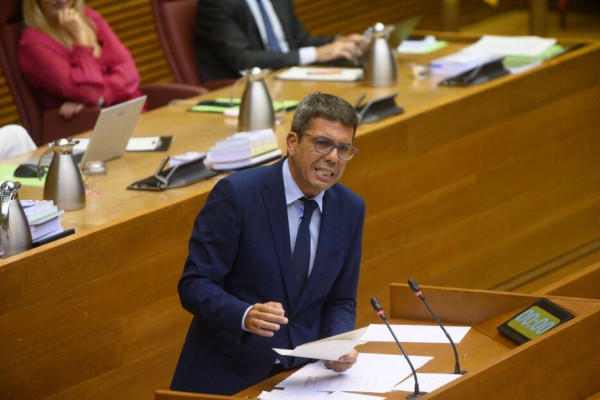 Mazón se somete el miércoles al primer control parlamentario de este periodo de sesiones