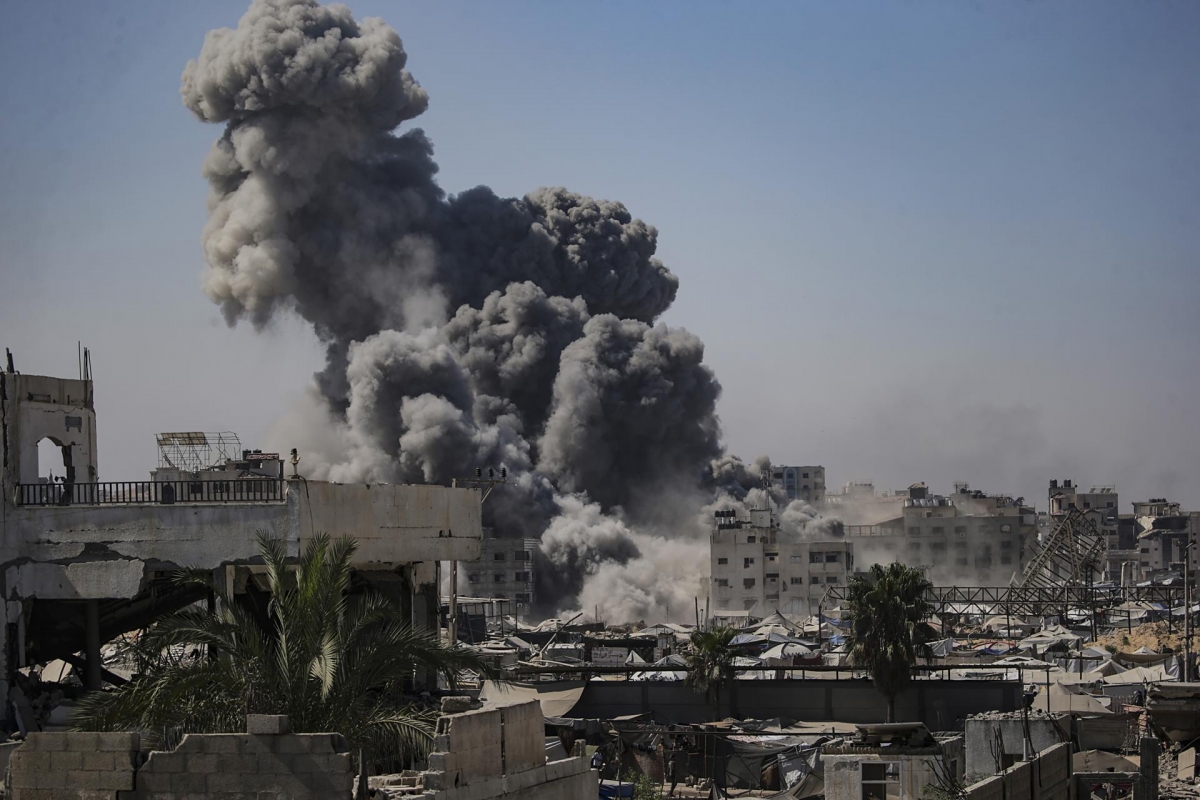 Bombardeo del Ejercito israelí sobre la ciudad de Gaza.