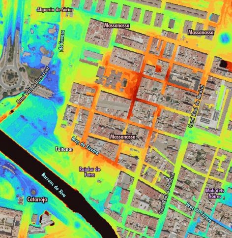 Nivel de inundación alcanzado en el término municipal de Massanassa el 29 de octubre. - Foto: UPV Nivel de inundación alcanzado en el término municipal de Massanassa el 29 de octubre.