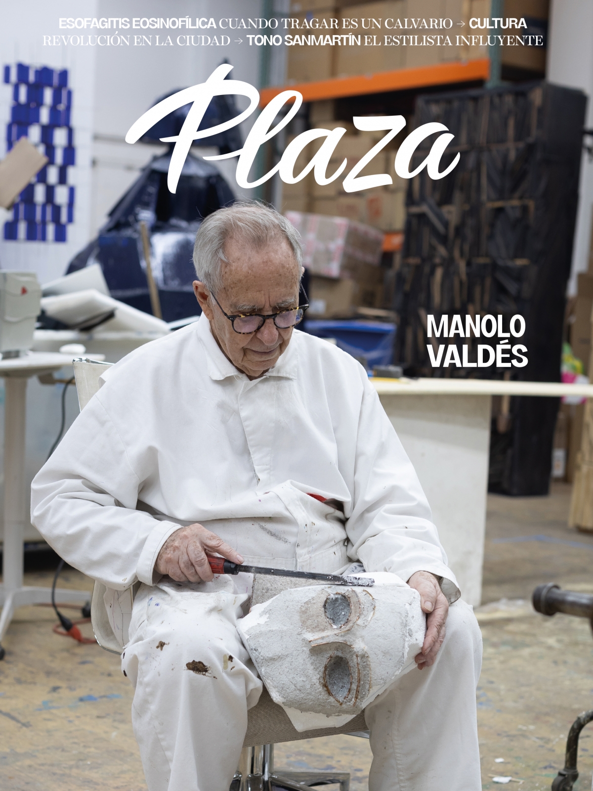 Manolo Valdés, portada de septiembre de la revista Plaza