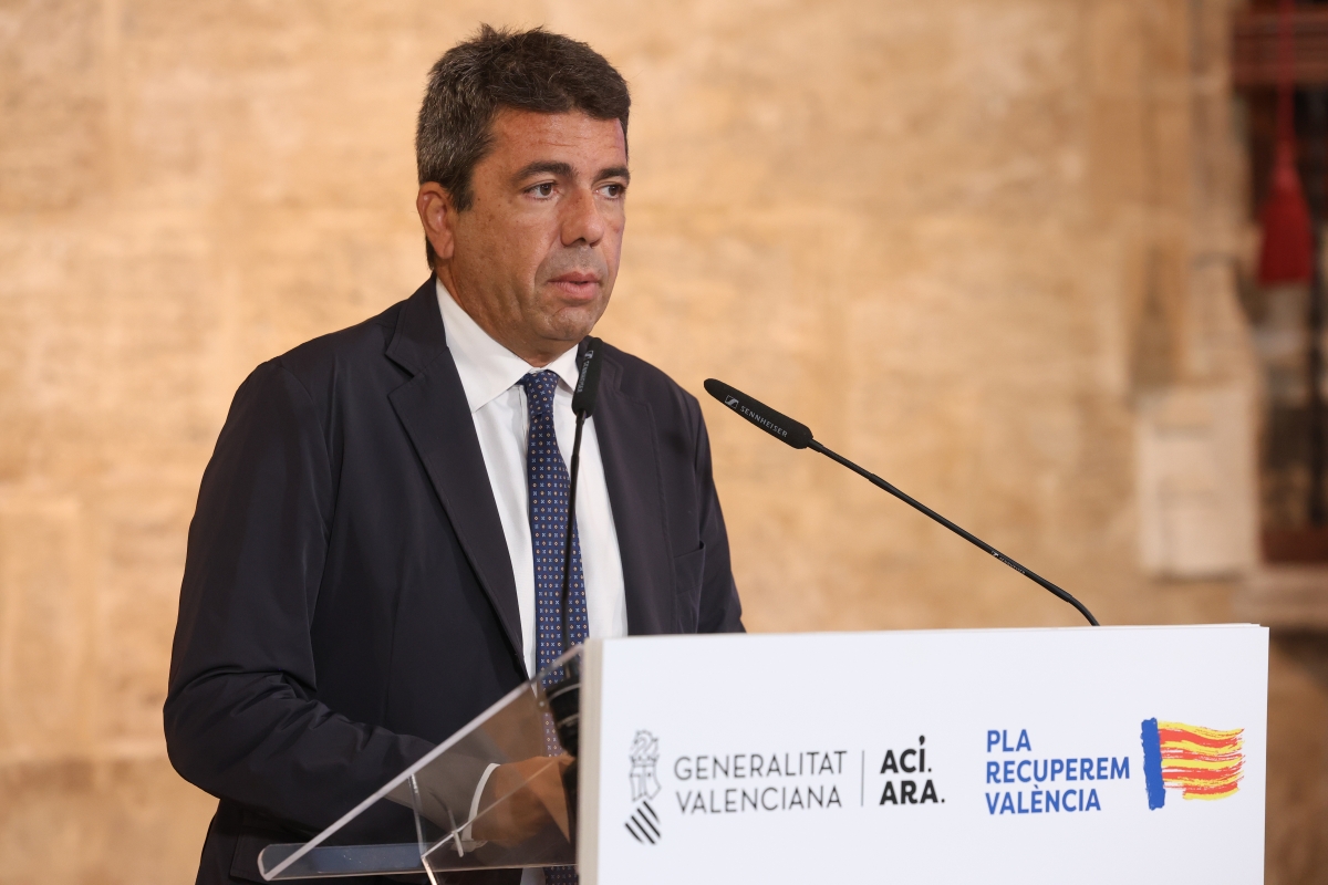 Mazón este miércoles durante el acto de presentación de las ayudas.