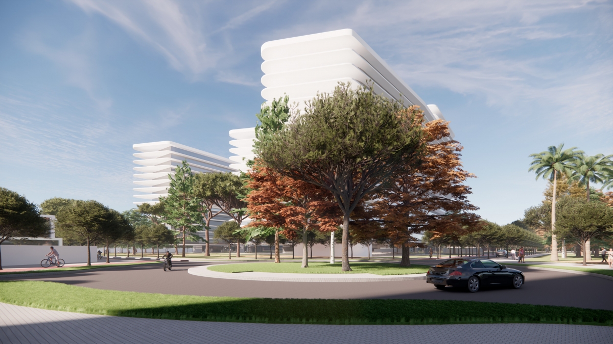 Recreación virtual de los edificios del Plan Parcial 1/4 de La Albufereta, en Alicante. - 