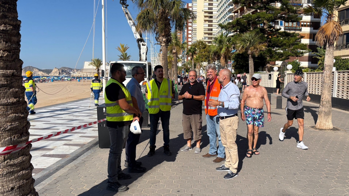 Benidorm reanuda la segunda fase de la renovación de la catenaria del Paseo de Levante 