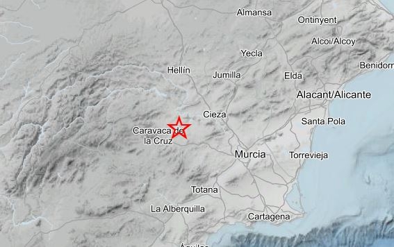 Un terremoto de 3.5 grados de magnitud hace temblar Calasparra y se siente en seis municipios más de la Región