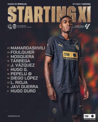 Este es el once del Valencia CF contra la Real Sociedad