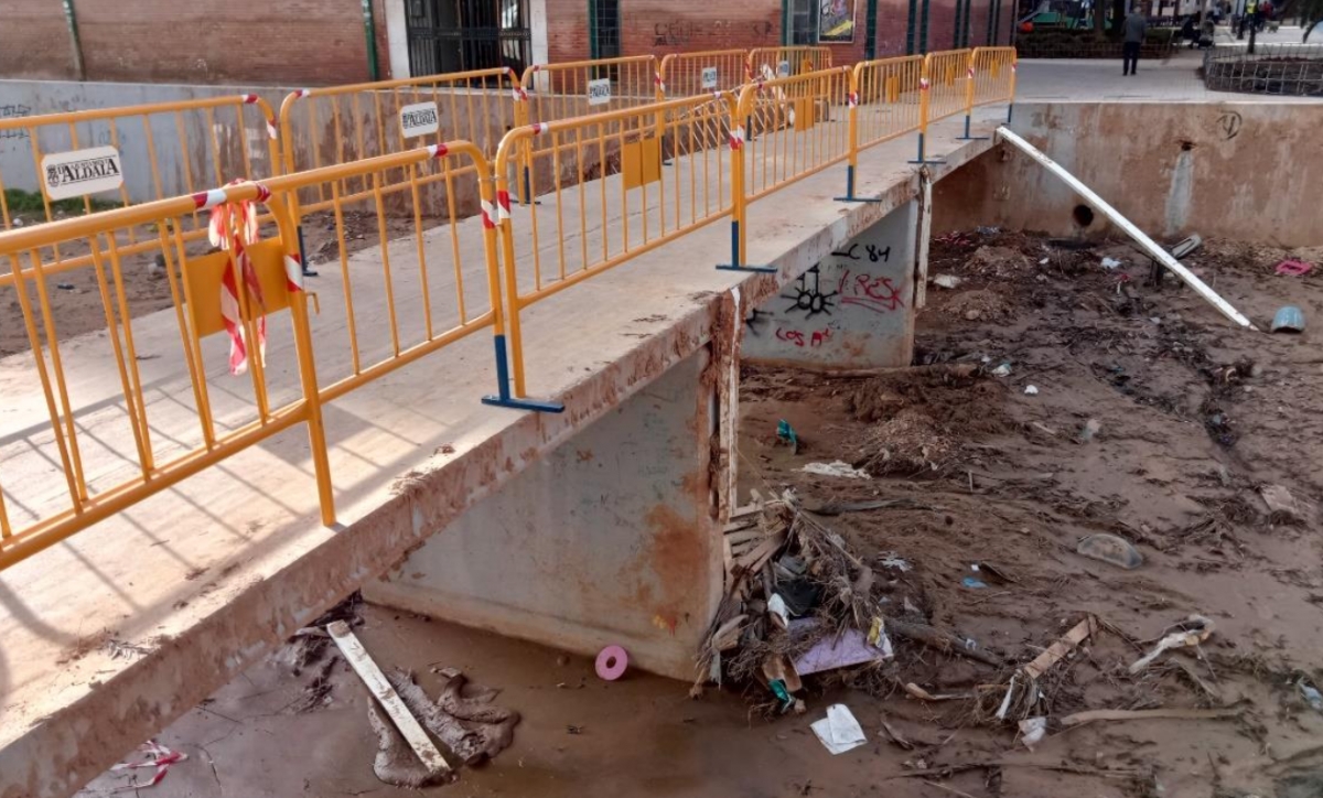 Puente afectado sobre el barranco de la Saleta. - Foto: DIPUTACIÓN DE VALENCIA Puente afectado sobre el barranco de la Saleta.