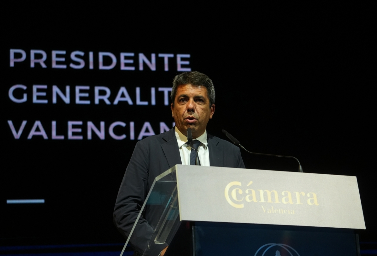 Mazón, durante su discurso en la Noche de la Economía Valenciana. - Foto: EDUARDO MANZANA Mazón, durante su discurso en la Noche de la Economía Valenciana.