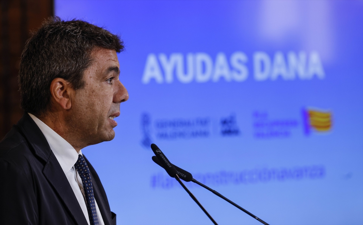 Mazón, en su anuncio de esta semana de nuevas ayudas para la Dana. - Foto: EP/Rober Solsona