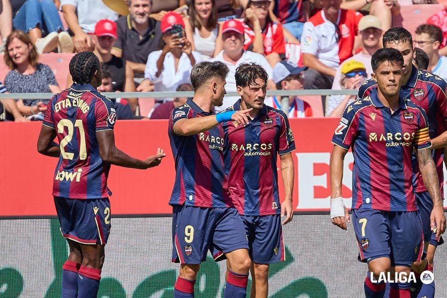 El Levante sella la victoria más amplia de su historia como visitante en Primera (0-4)