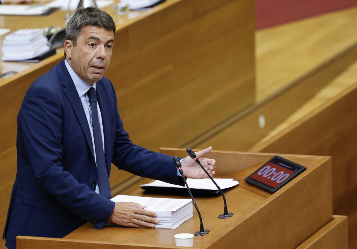 Carlos Mazón durante el Debate de Política General. - Foto: EP/ROBER SOLSONA