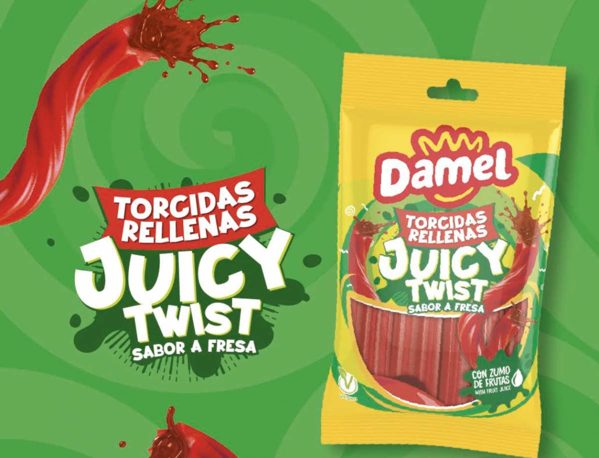 Damel lanza su nuevo Juicy Twist: regaliz relleno apta para veganos y con explosivo sabor a fresa